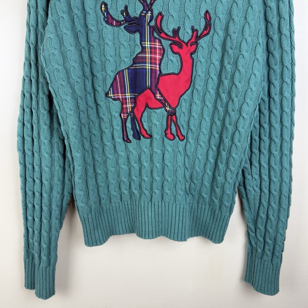 Spencers Unisex’s Cable Knit Christmas Reindeer Novelty Holiday Sweater Size M - Picture 2 of 11